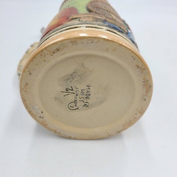 Vtg King Werk Beer Stein Mug Hand Painted Drink Beer Go to Heaven German Lot 2 - Picture 5 of 11